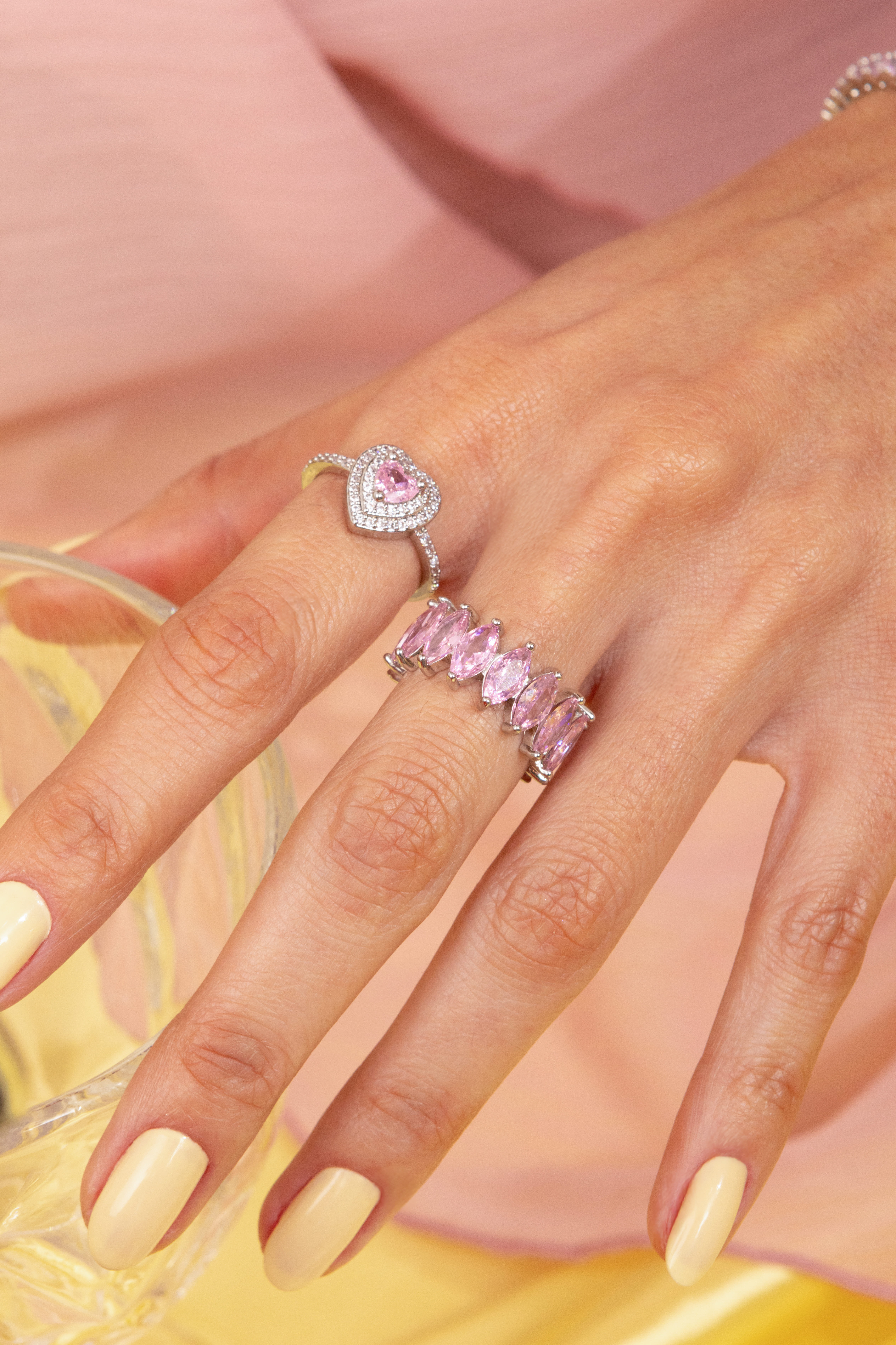 Kit de Anel Rosa Moderno