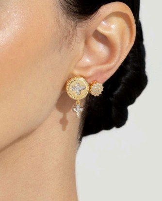 Kit Brinco Espirito Santo com Cruz + Brinco Cravejado