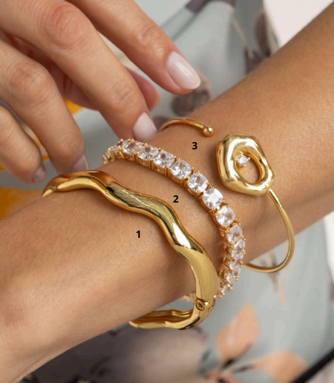 Bracelete Orgânico com Zircônia