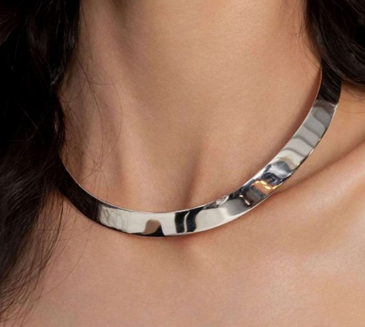 Chocker Banhado a Ródio Branco 