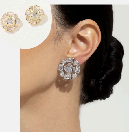 Brinco Flor Art Déco 