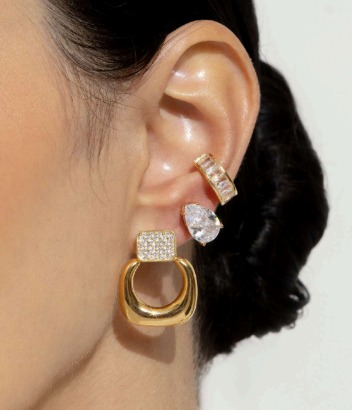 Brinco Geométrico, Brinco Gota e Piercing Fake