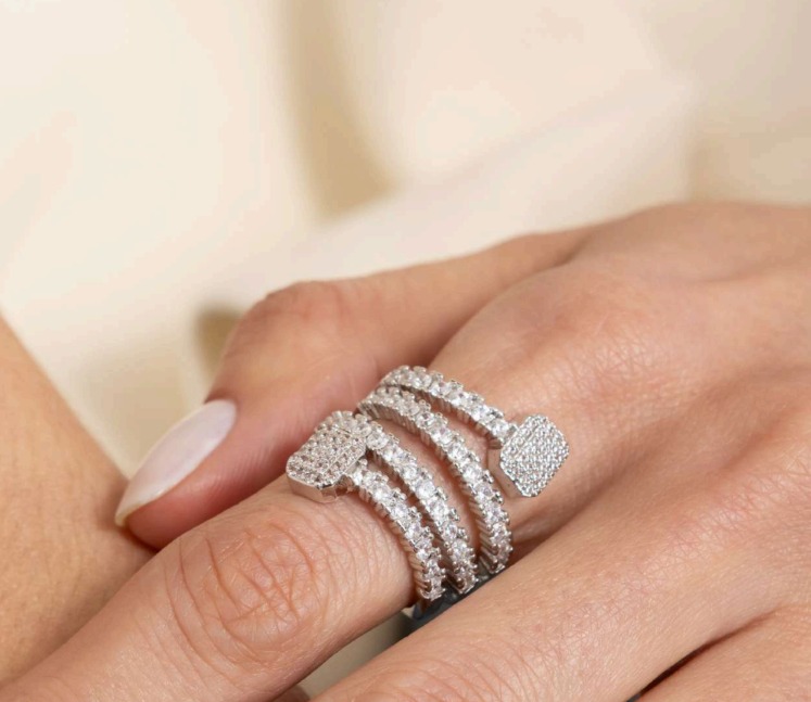 Anel Triplo com Zircônia