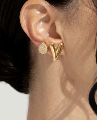 Brinco Gota e Brinco Coração 