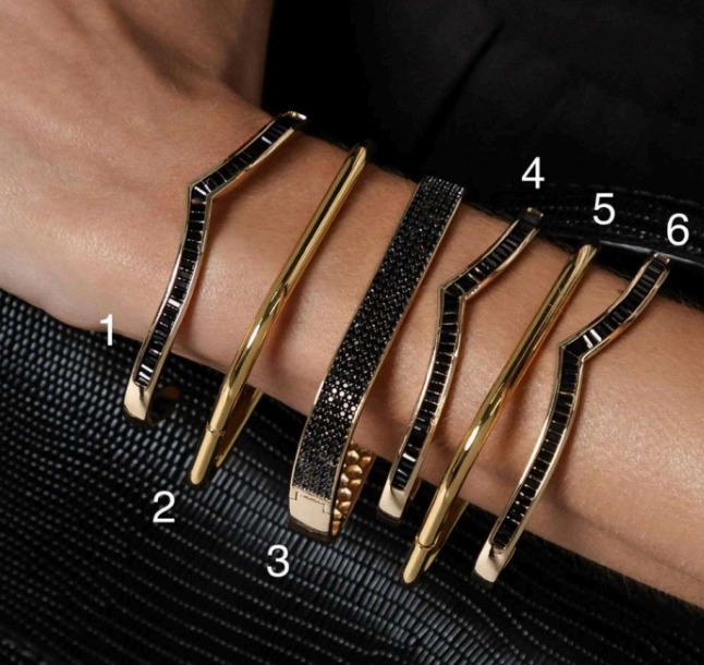 Braceletes Ródio Negro e Banho Ouro 18K