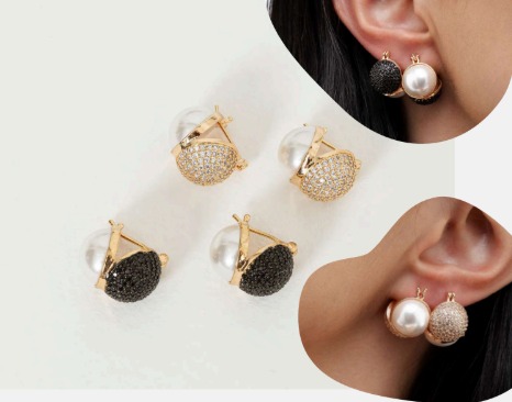 Brinco Argola Dupla Face Cravejada 