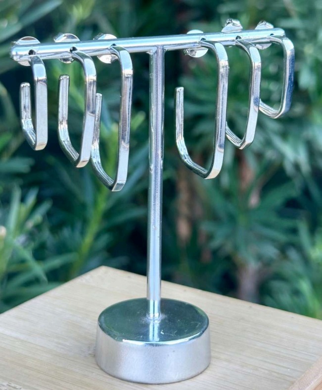 Trio de Argolas Quadradas