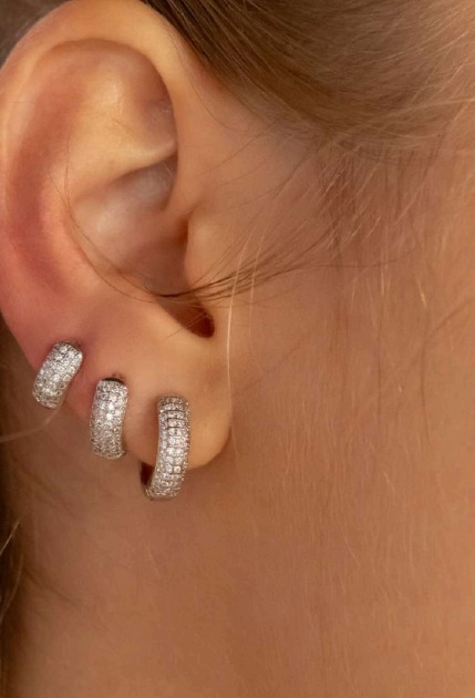 Trio de Argolas Cravejadas 