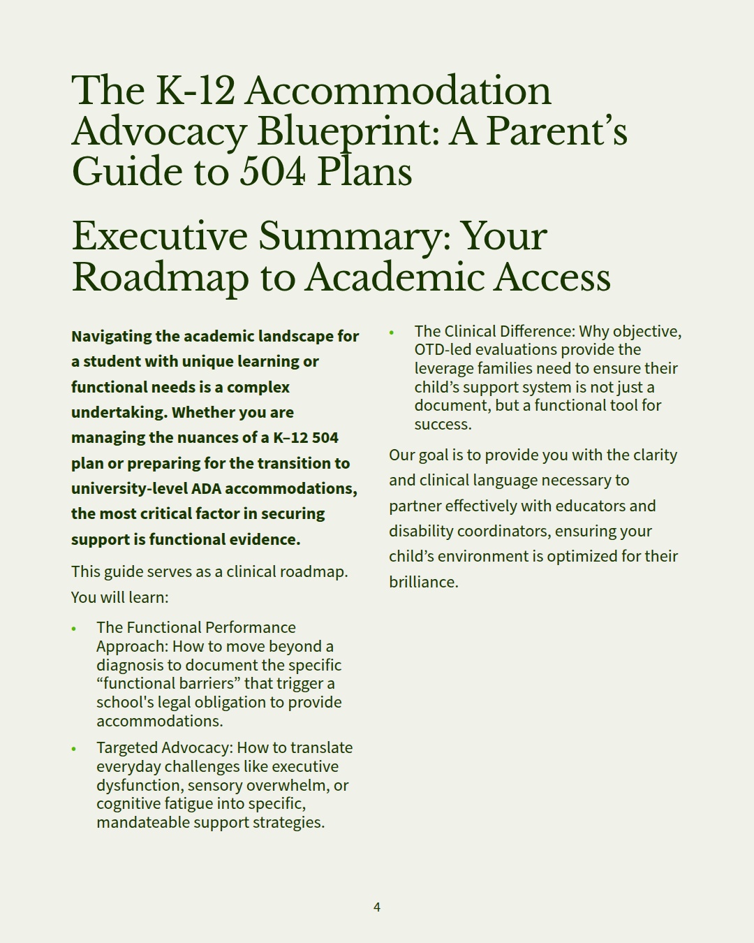 Unlock Your Child's Success: Bridging the K-12 Gap with Section 504 & OT Accommodation Advocacy. A Comprehensive Guide for Parents and Students.       