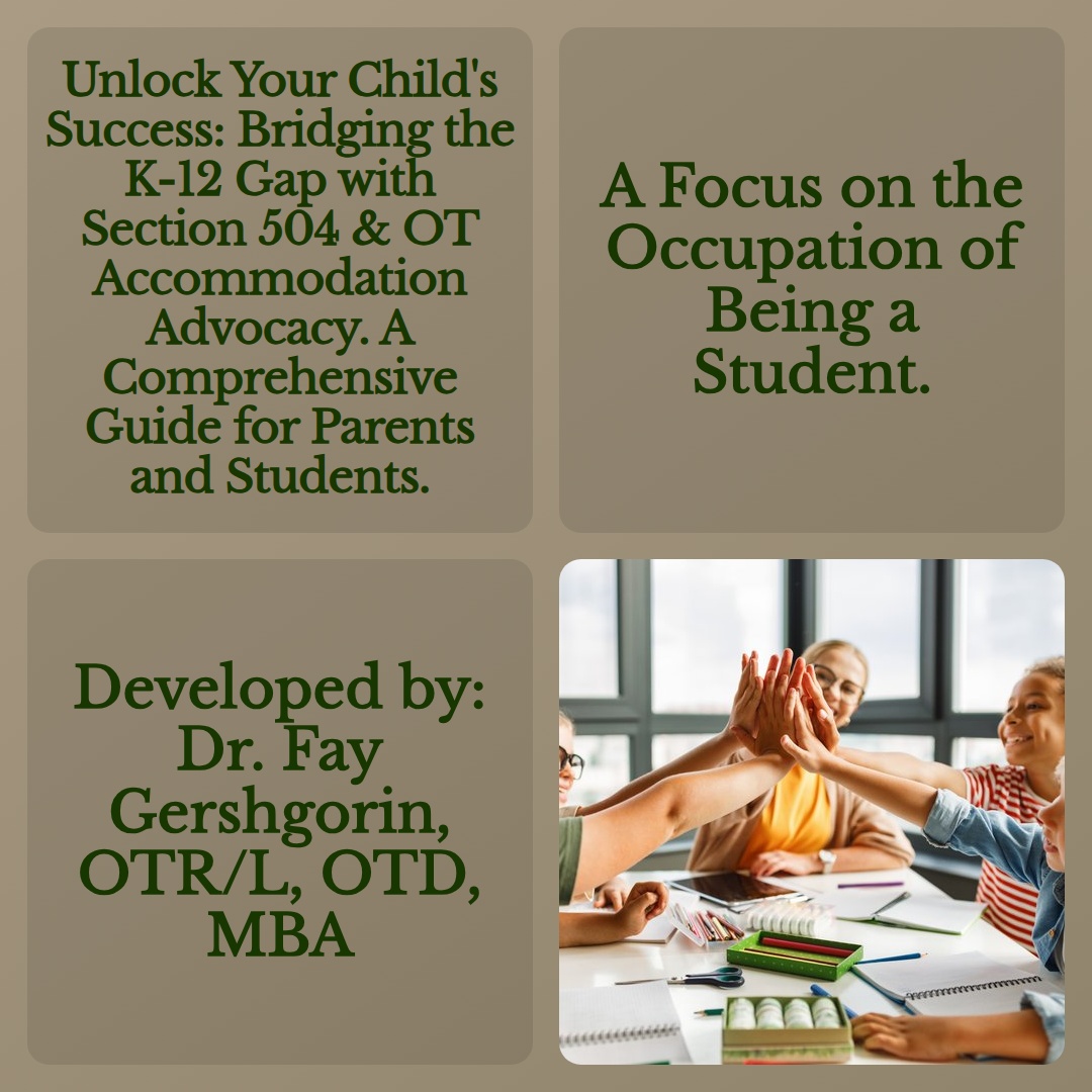 Unlock Your Child's Success: Bridging the K-12 Gap with Section 504 & OT Accommodation Advocacy. A Comprehensive Guide for Parents and Students.       