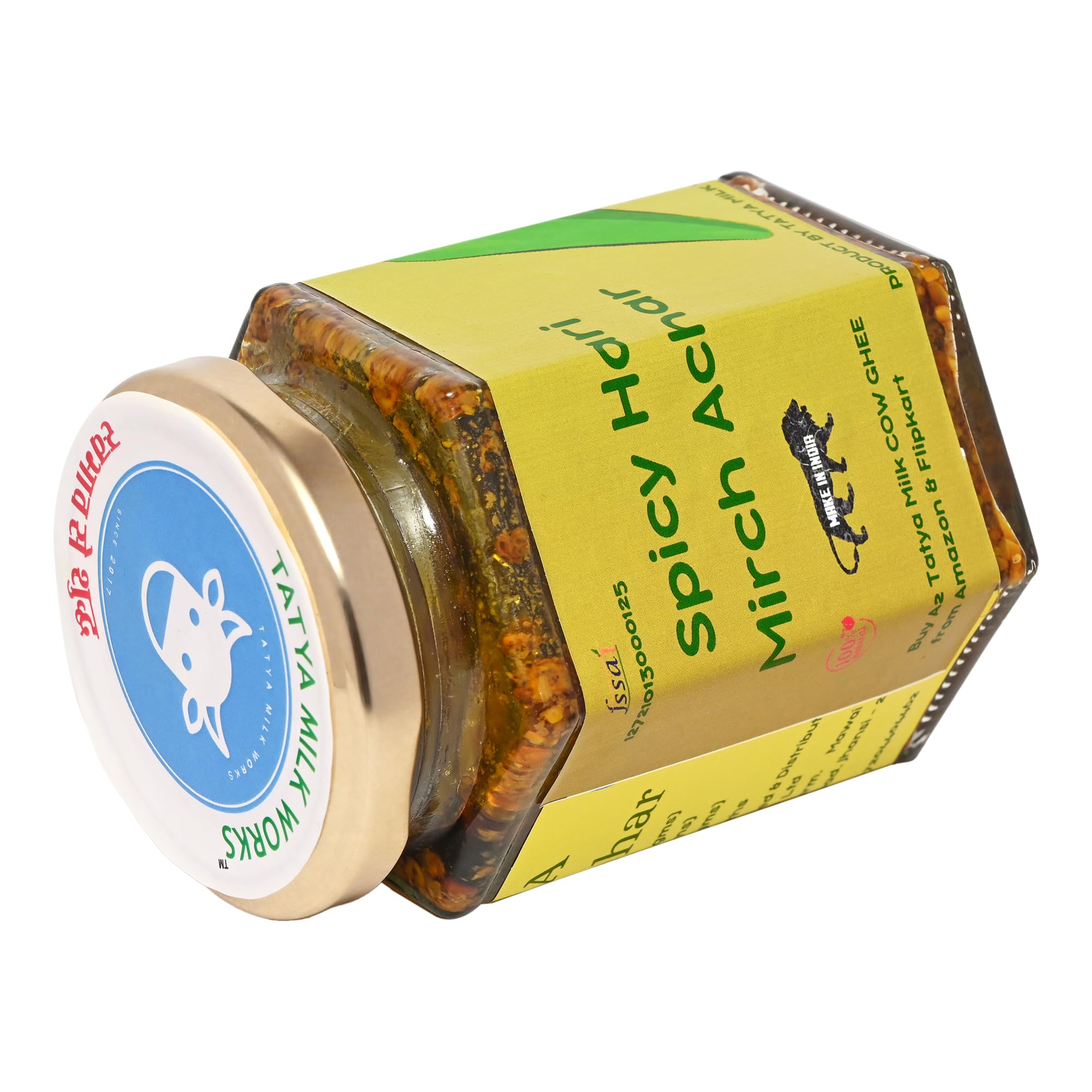Tatya Village Farm Spicy Hari Mirch Achar | Green Chilli Pickle | Homemade, Preservative-Free, No Chemicals, 100% Natural