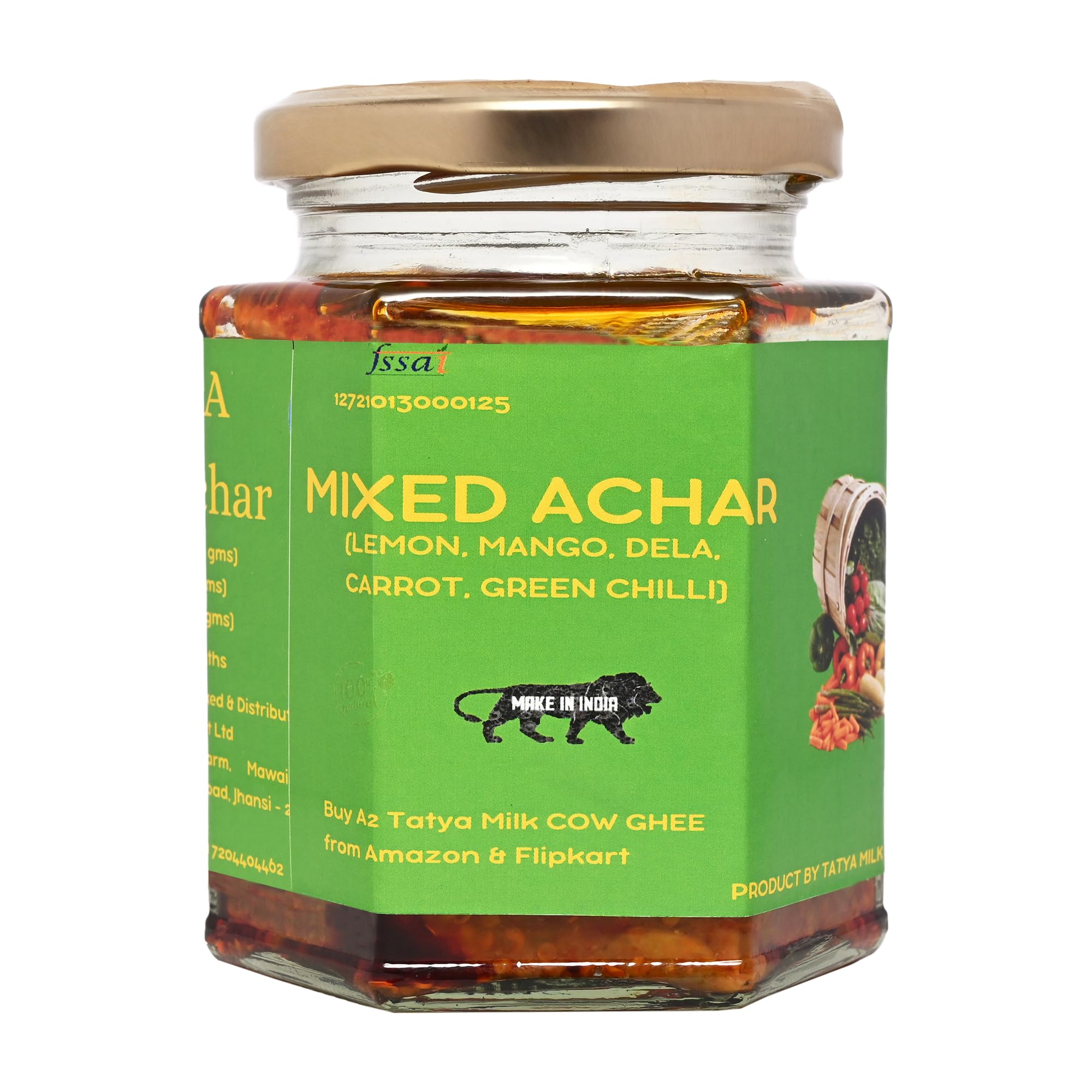 Tatya Village Farm Homemade Mix Achar | Traditional Mixed Pickle | No Preservatives, 100% Natural, Homemade Tast
