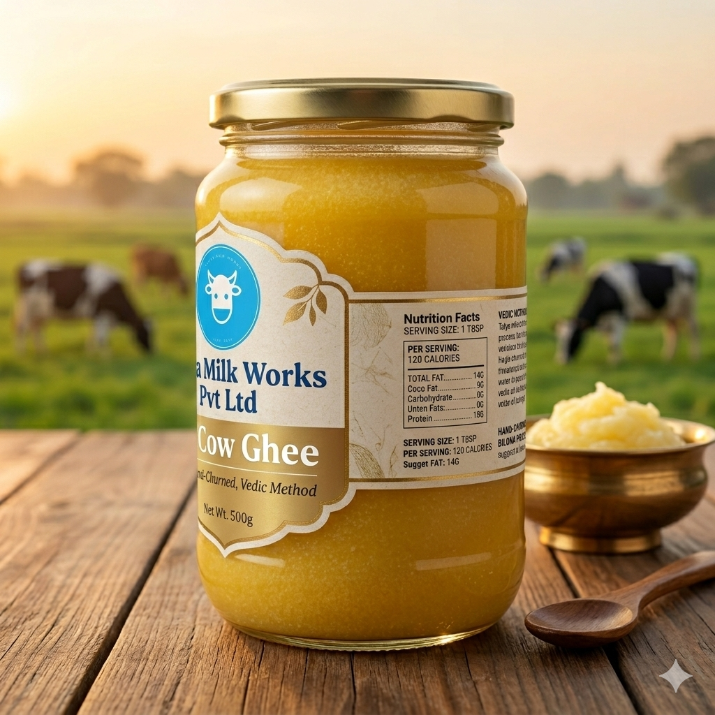 100% Desi A2 Cow Desi Ghee – 100% Pure, Grass-Fed, Traditional Bilona Method | Chemical-Free | Rich Aroma & Taste | Tatya Village Farm 