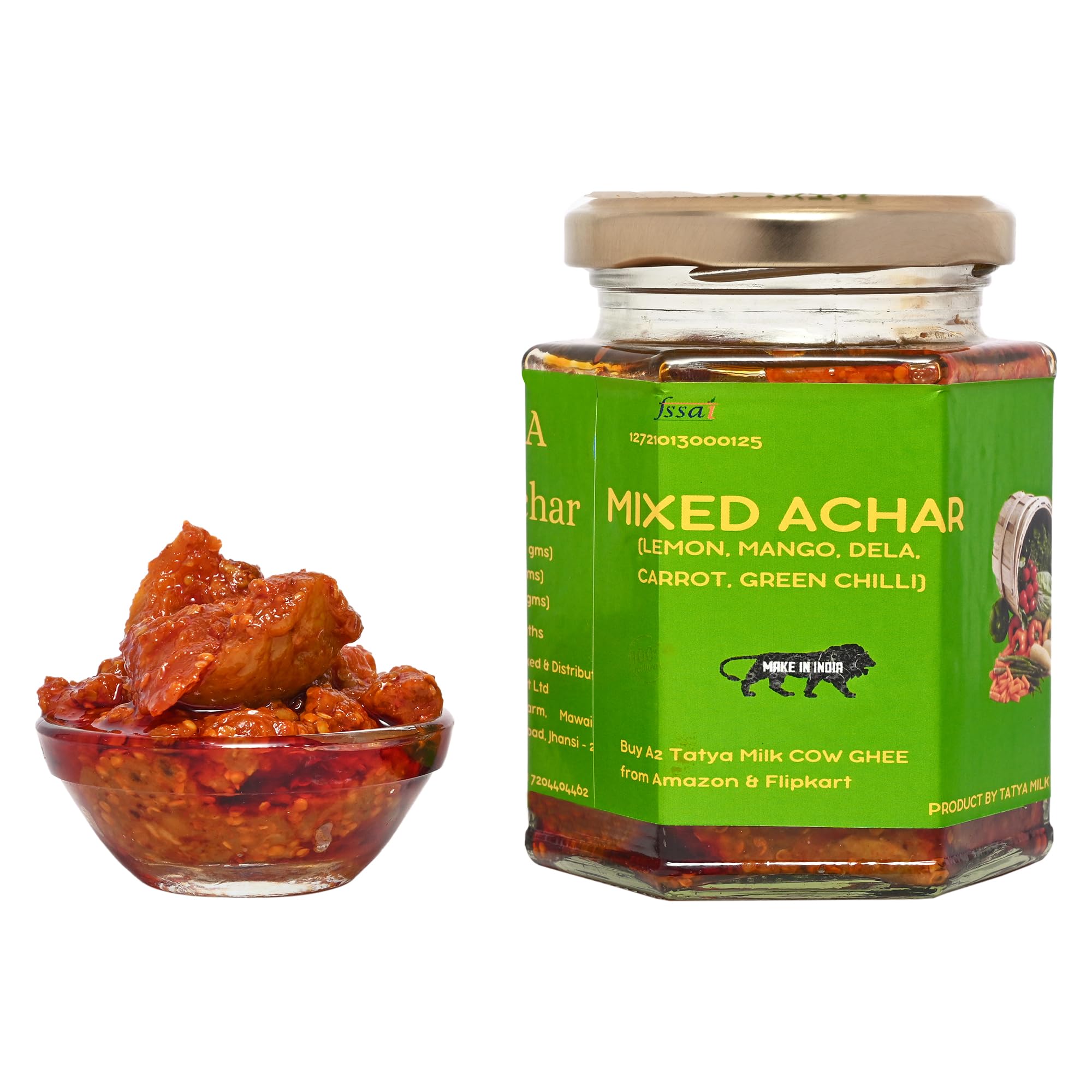 Tatya Village Farm Homemade Mix Achar | Traditional Mixed Pickle | No Preservatives, 100% Natural, Homemade Tast