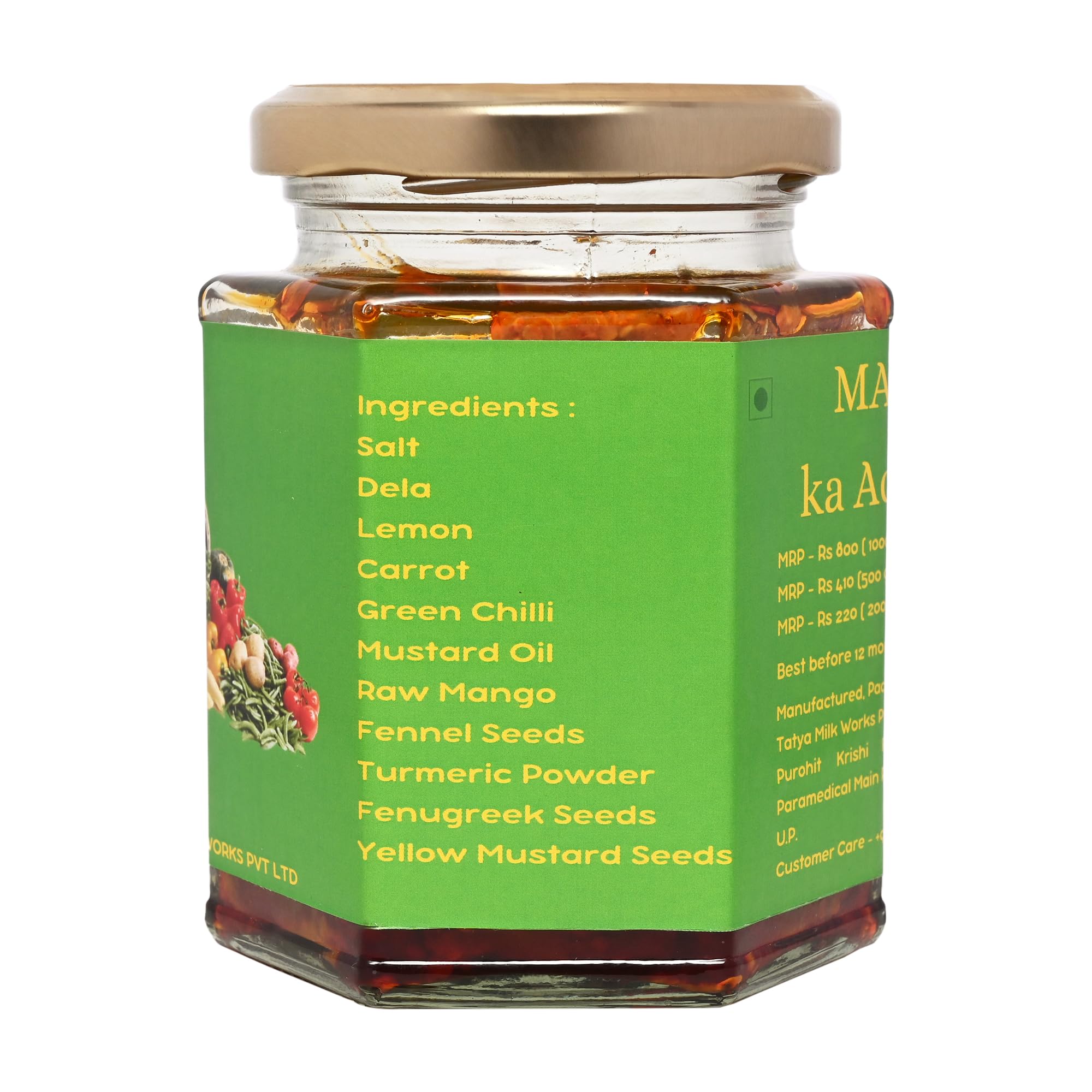 Tatya Village Farm Homemade Mix Achar | Traditional Mixed Pickle | No Preservatives, 100% Natural, Homemade Tast