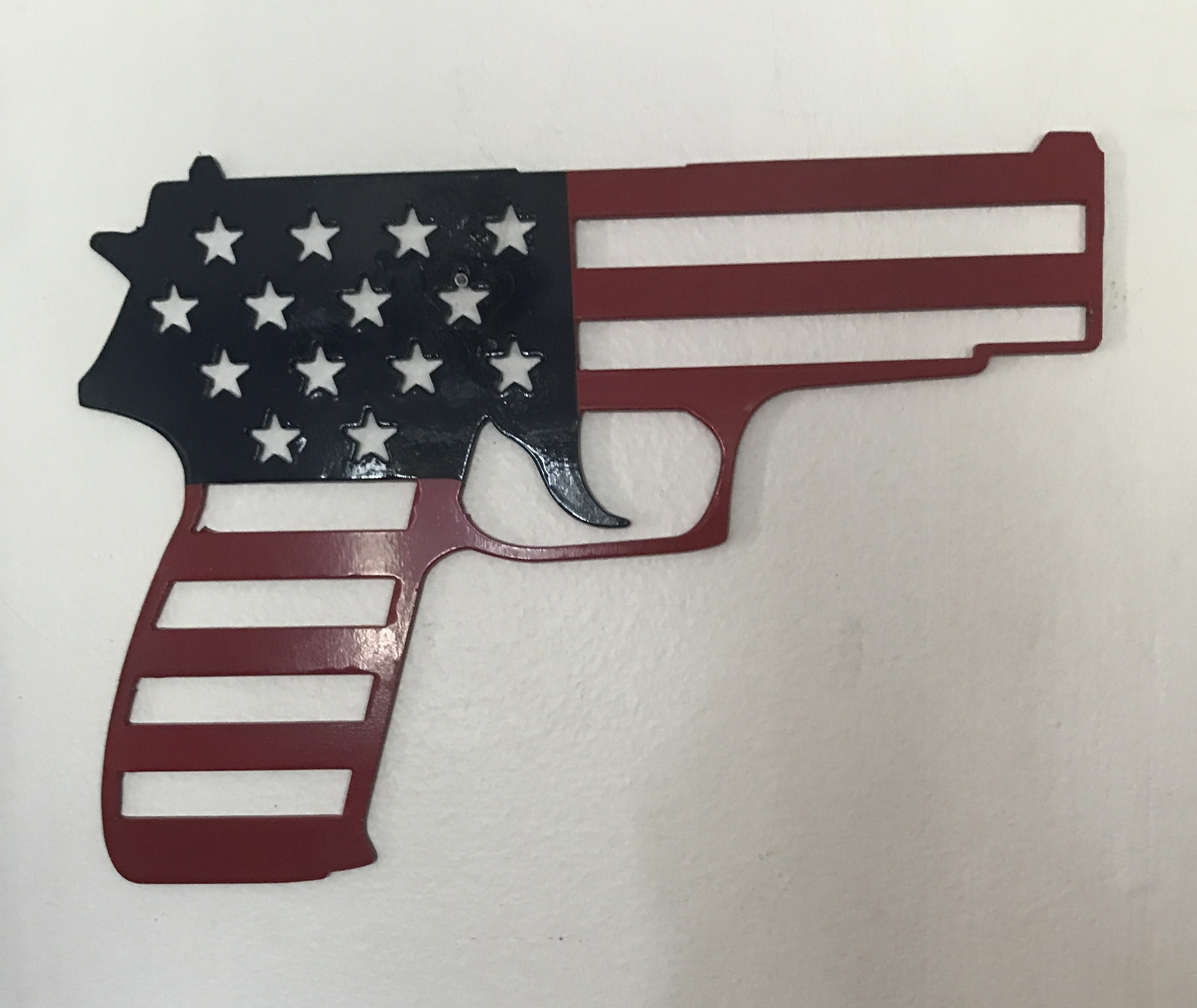 American Flag Gun Wall Art 10.5" x 7.5"