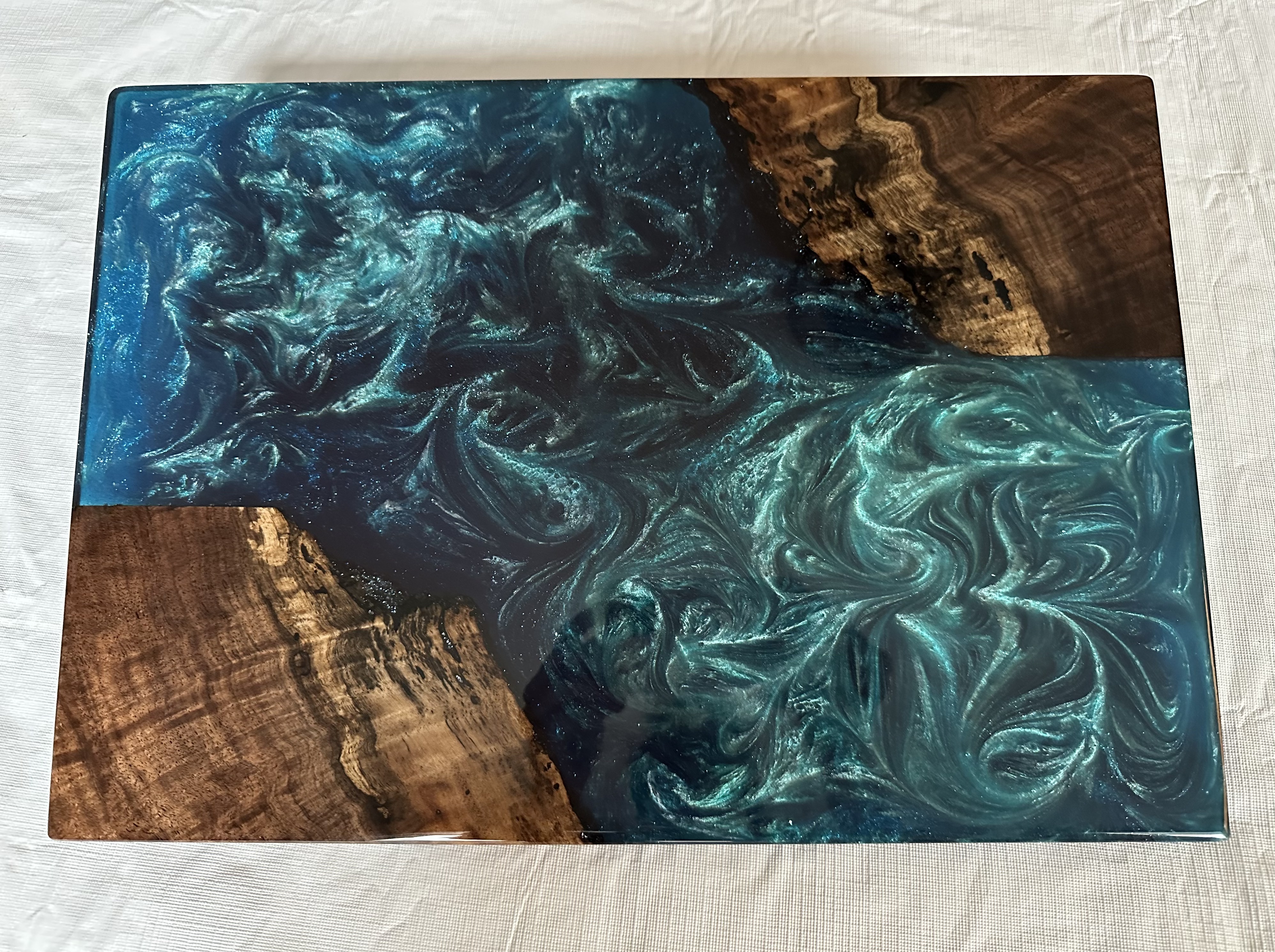 Live Edge Wood and Epoxy Charcuterie Board