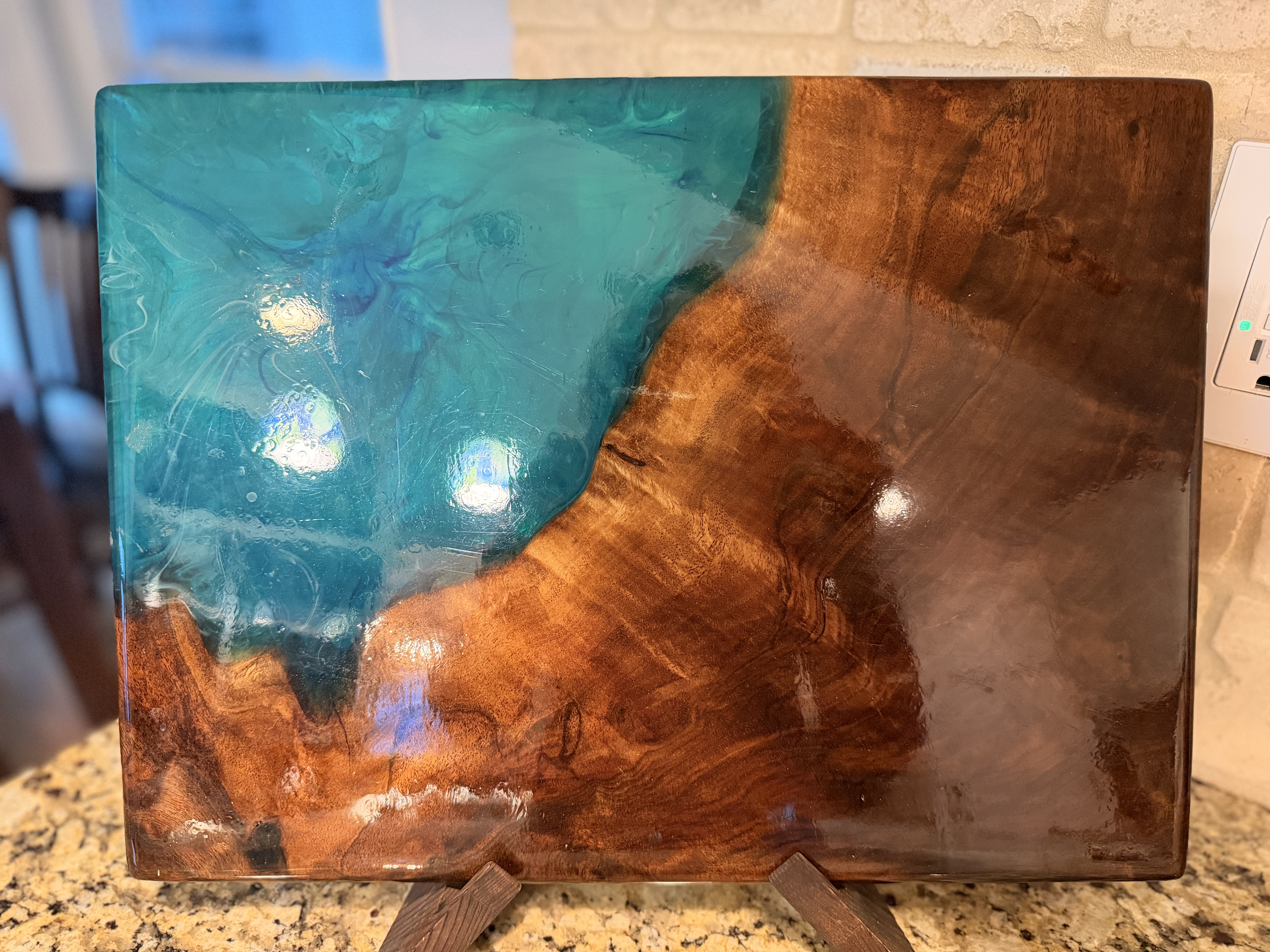 Live Edge Wood and Epoxy Charcuterie Board 
