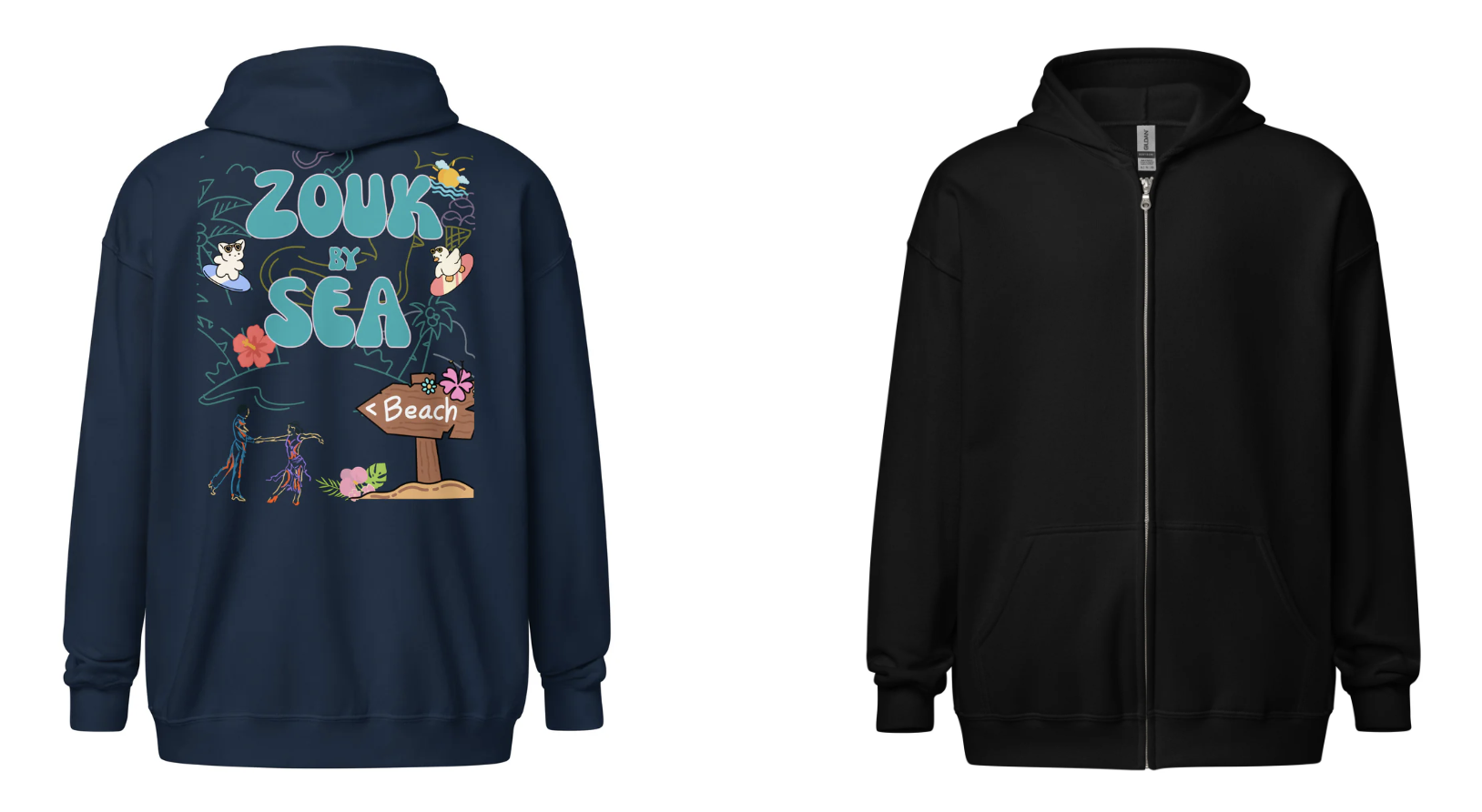 Zouk by Sea Unisex Heavy Blend Front Zip Hoodie