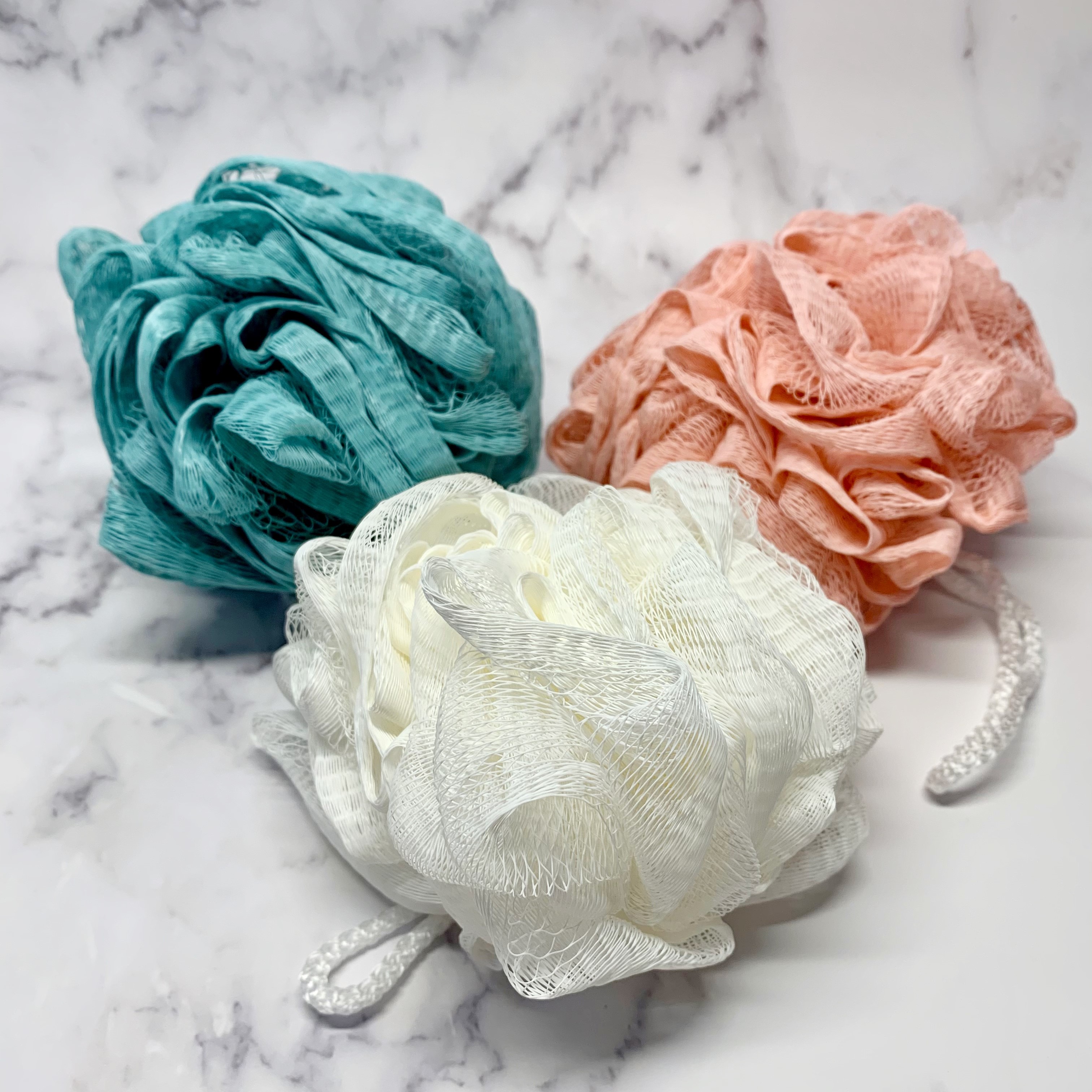 Soft Mesh Bath Poufs