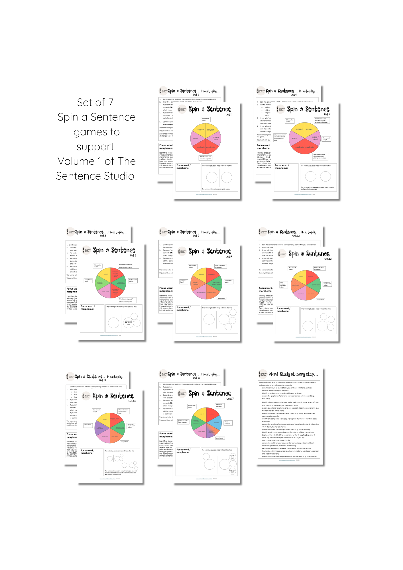 Spin a Sentence Volume 1 Games Pack