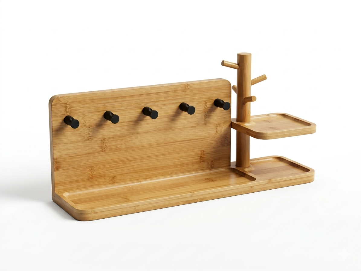 Bamboo Desk Entryway Organizer