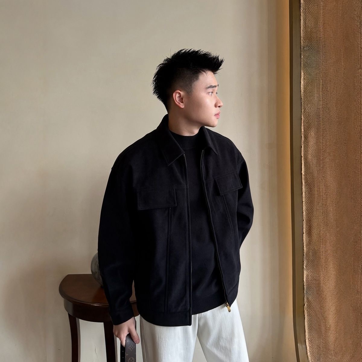 Brown Suede Jacket retro and luxurious style