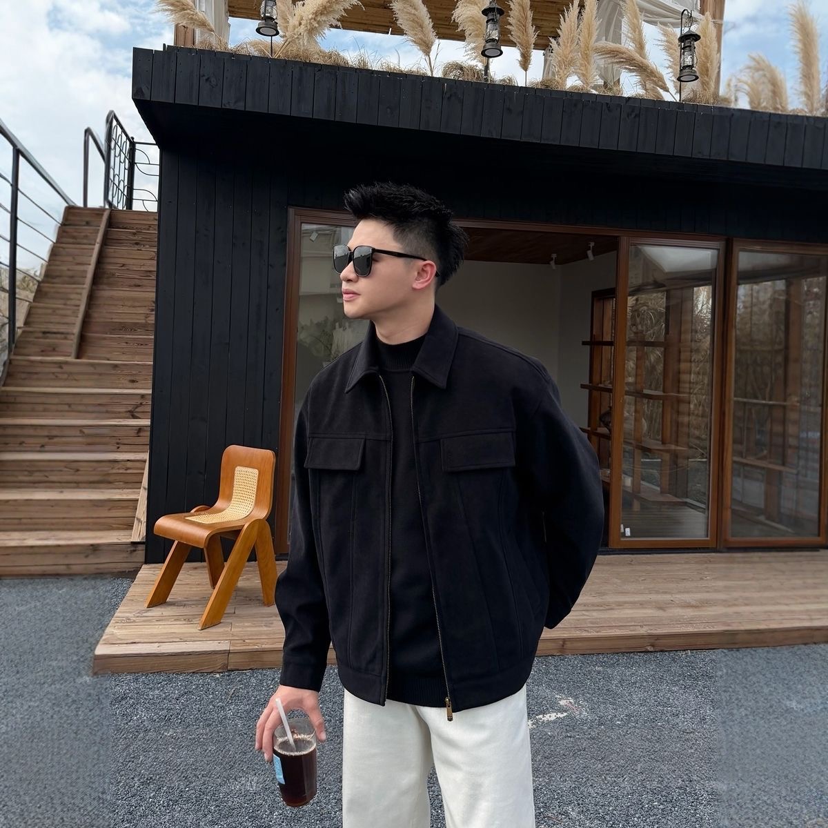 Brown Suede Jacket retro and luxurious style