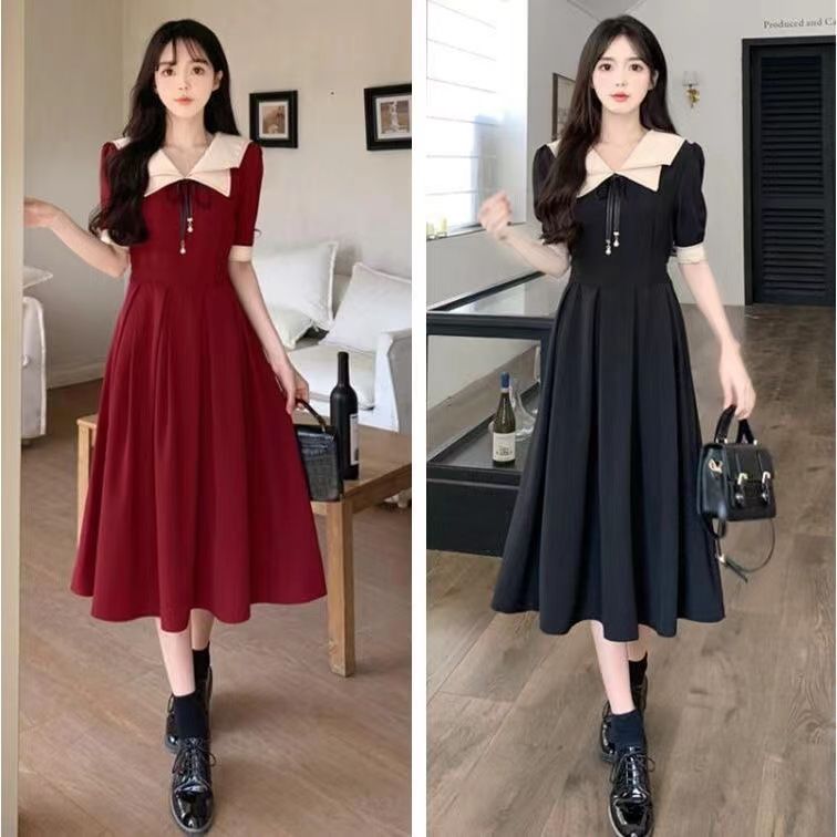 Vintage Burgundy Midi Dress