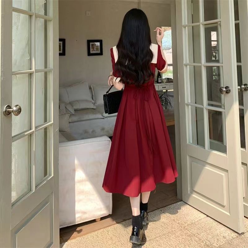 Vintage Burgundy Midi Dress