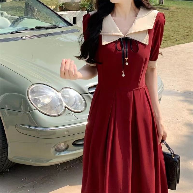 Vintage Burgundy Midi Dress