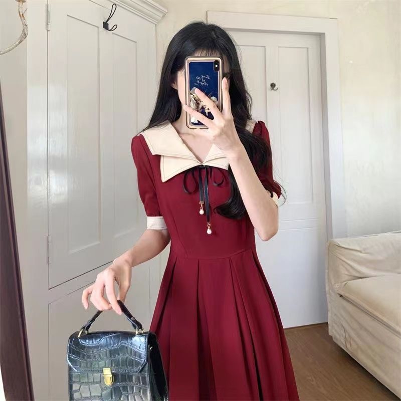 Vintage Burgundy Midi Dress