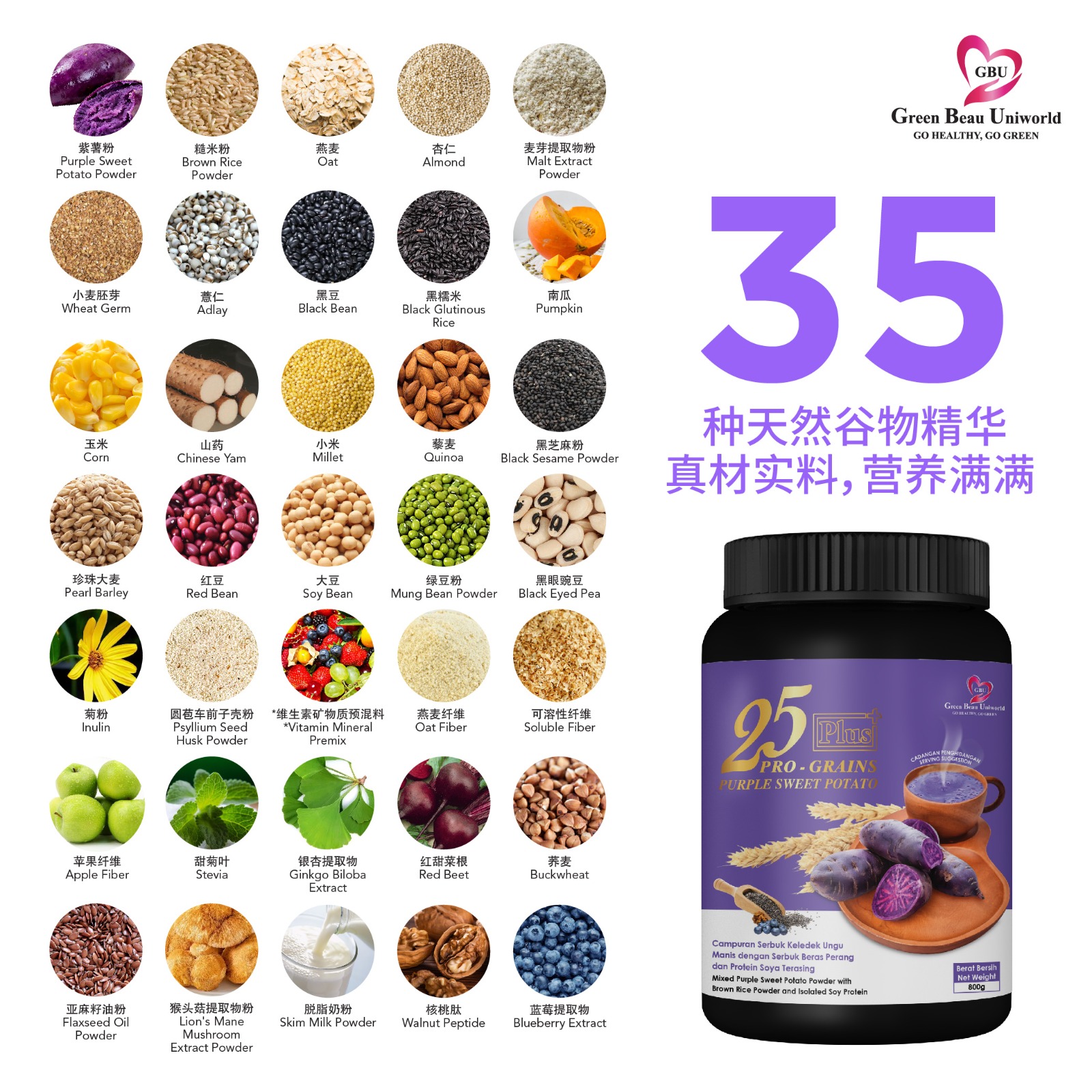 25 谷寶 25 Pro-Grains PLUS 飲品 (紫薯)  25 Plus Pro-Grains Purple Sweet Potato