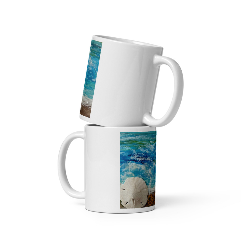 Ocean Beach White glossy mug