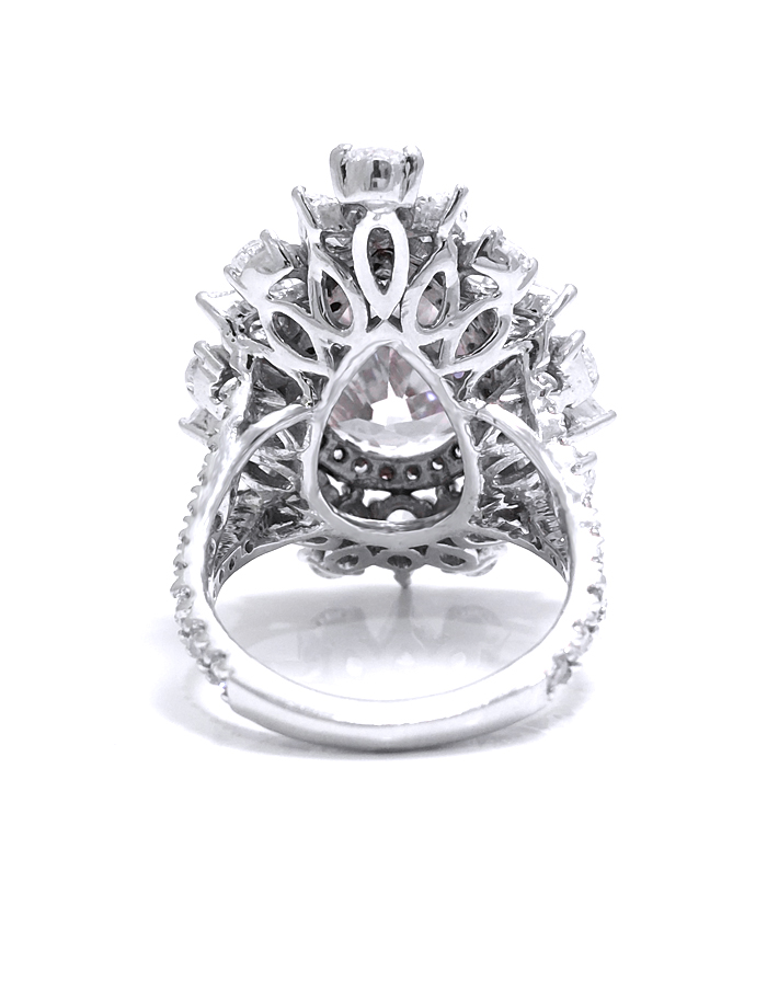 Pear-Shaped Pink Gemstone Ring 925 Sterling Silver