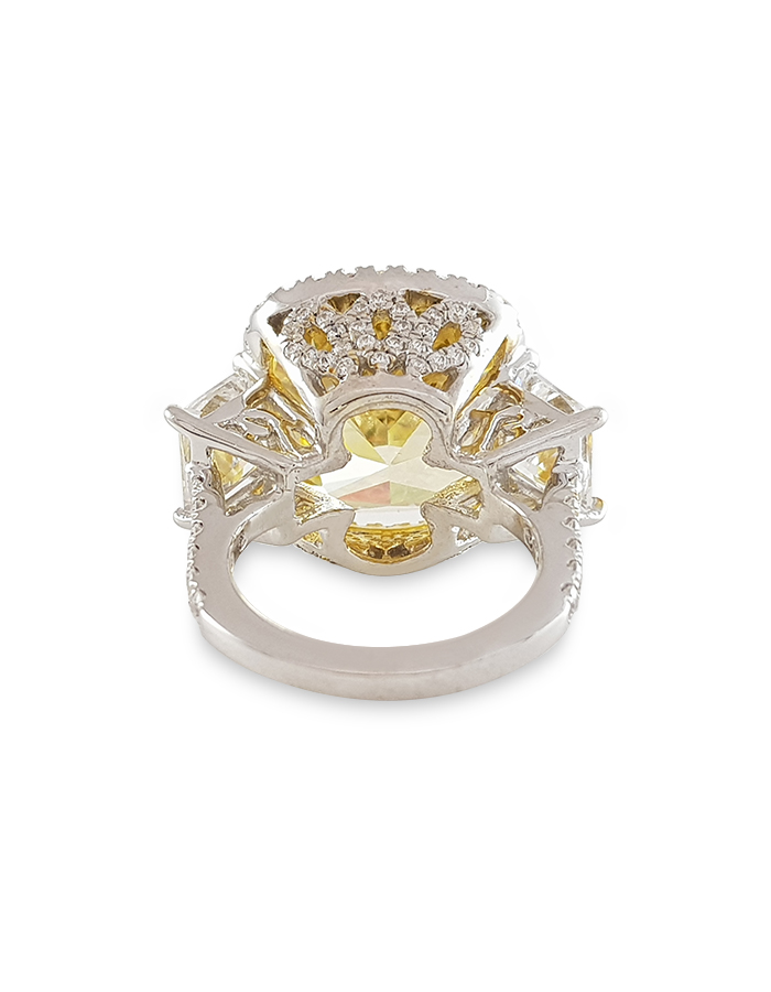 Yellow Cushion-Cut Signature Adastra CZ Ring
