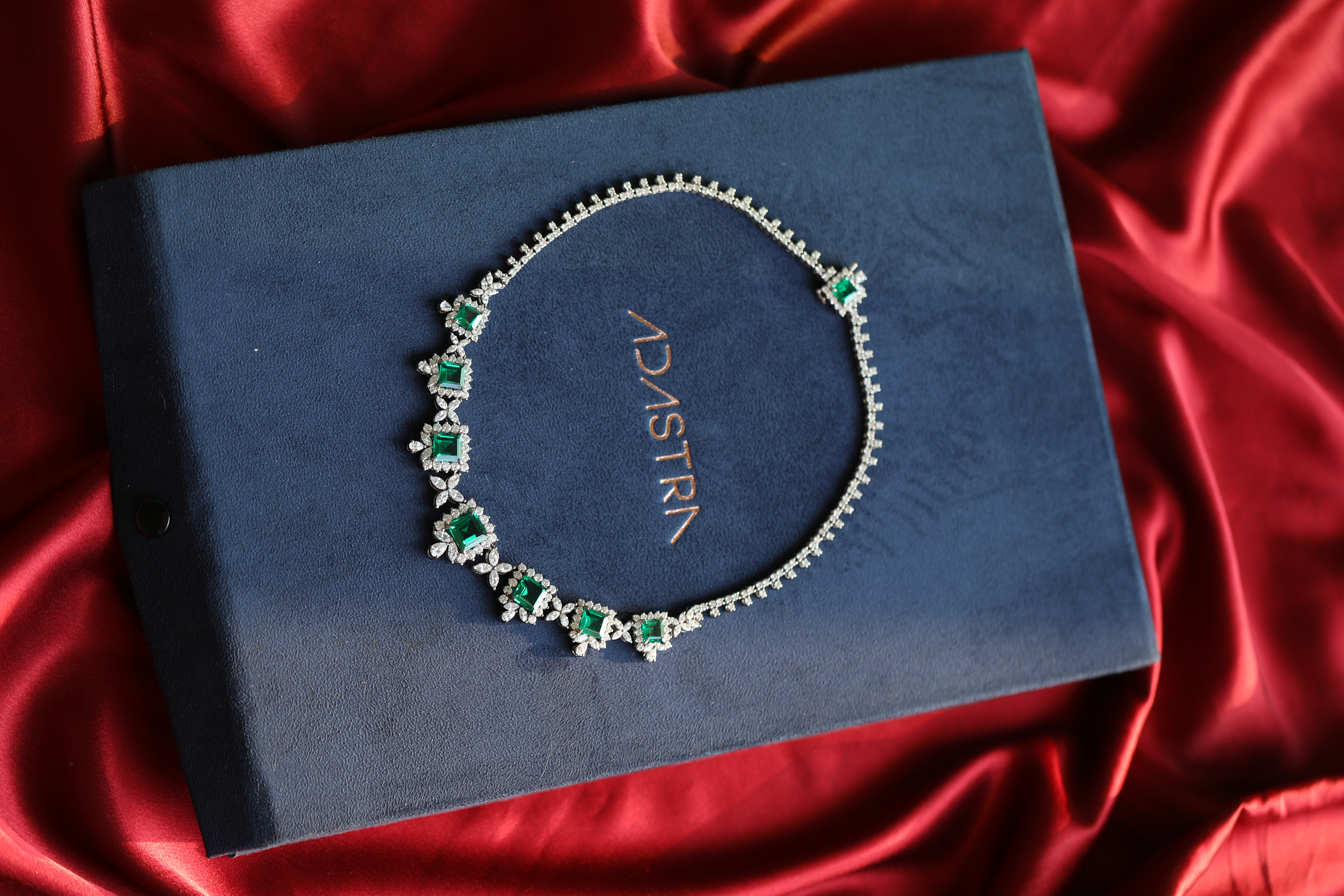 Emerald & Signature Adastra CZ Necklace