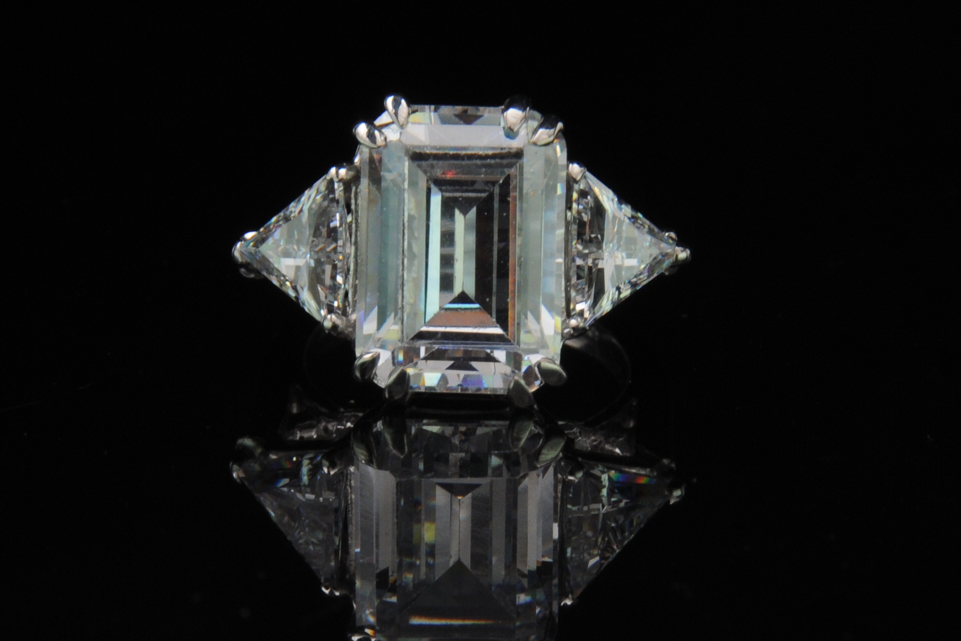 Elegant Three-Stone Silver Ring