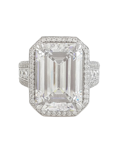 Emerald Cut Signature Adastra CZ Halo Ring