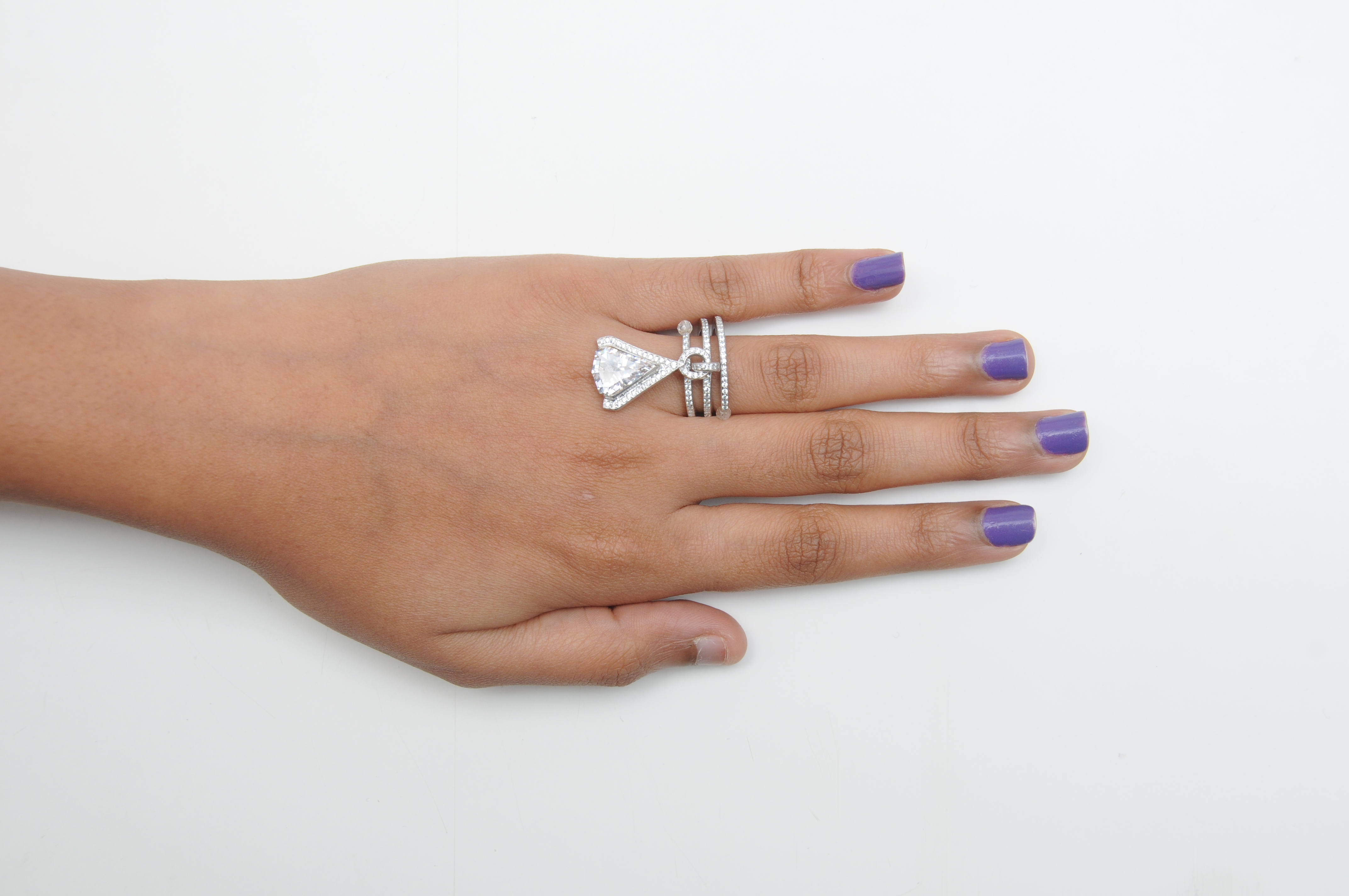 Modern Art Deco Silver Ring