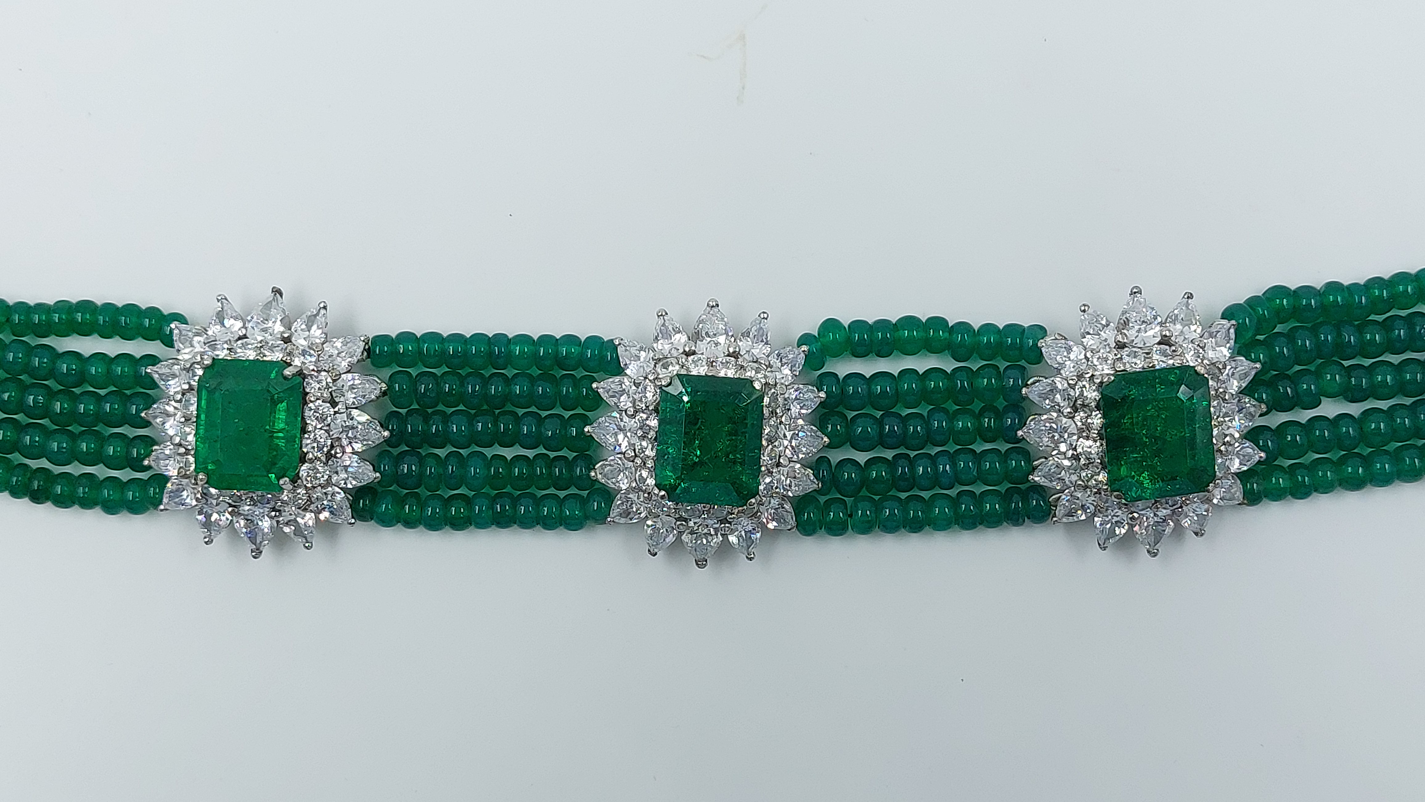 Emerald Beaded Choker Set