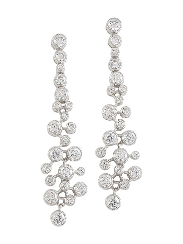 Crystal Cluster Drop Earrings