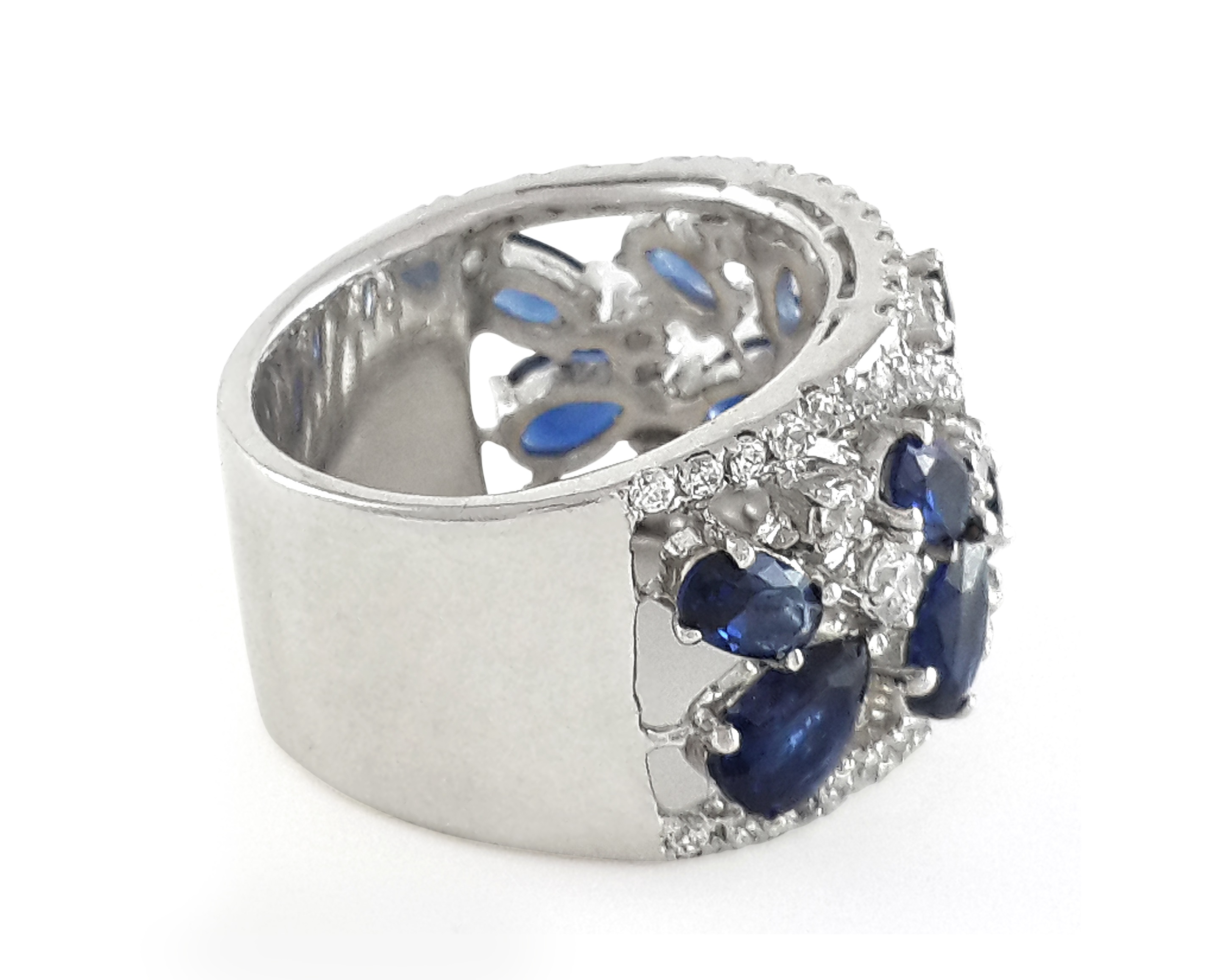 Sapphire and Signature Adastra CZ Cocktail Ring
