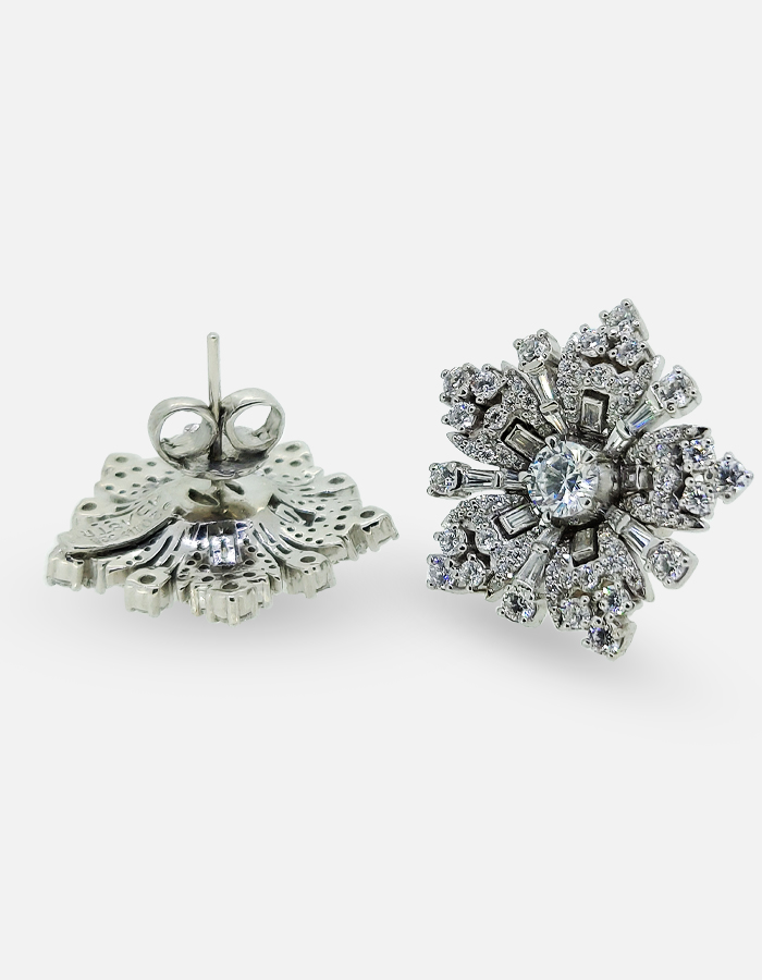Signature Adastra CZ Floral Stud Earrings