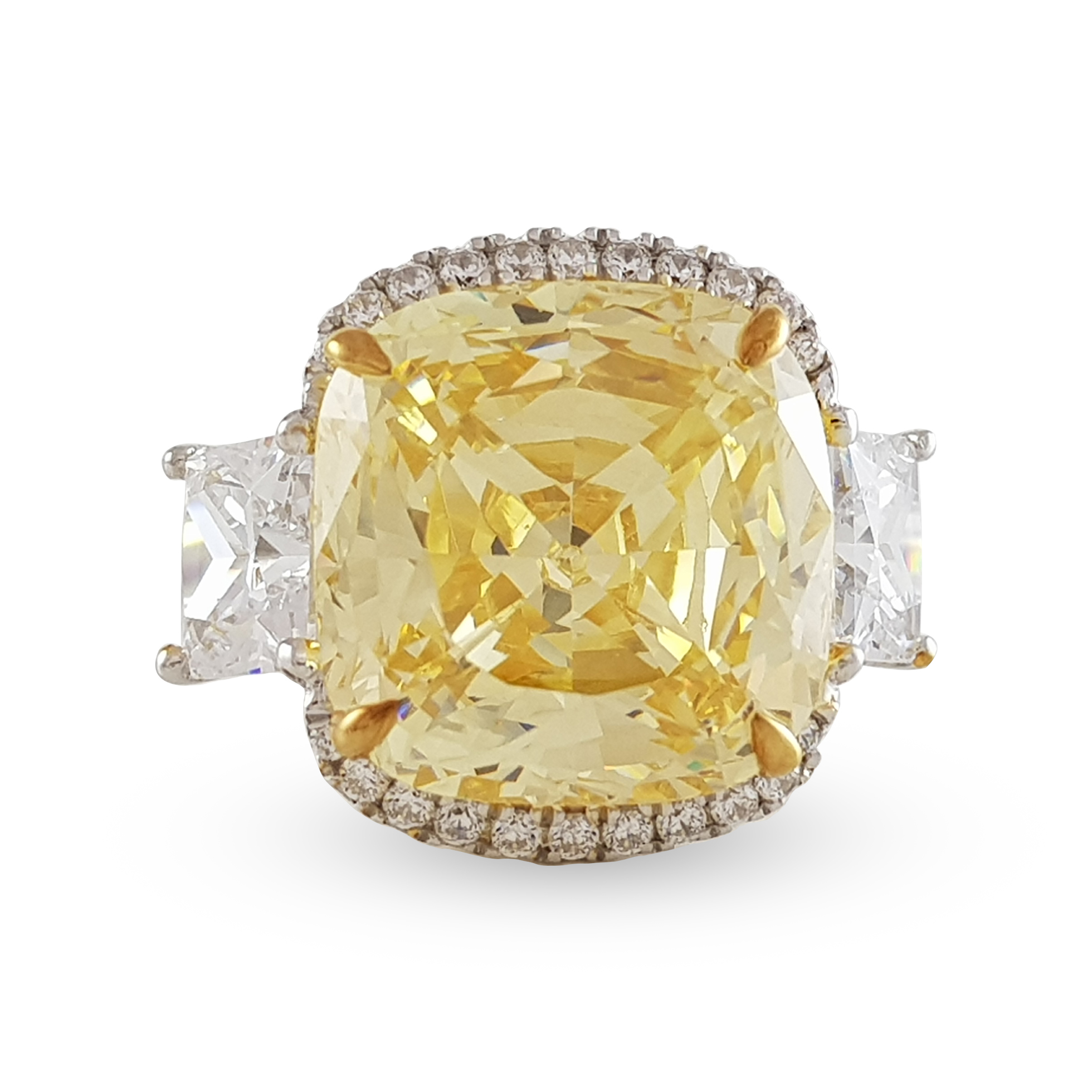 Yellow Cushion-Cut Signature Adastra CZ Ring