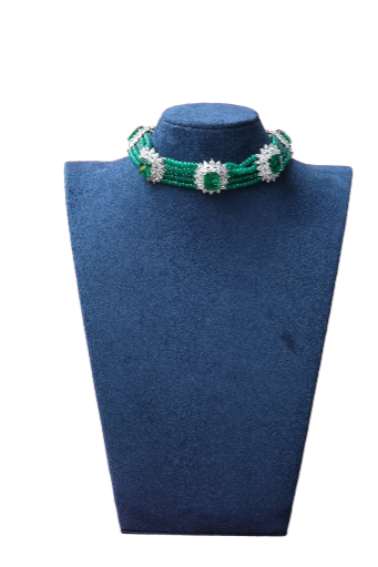 Emerald Beaded Choker Set