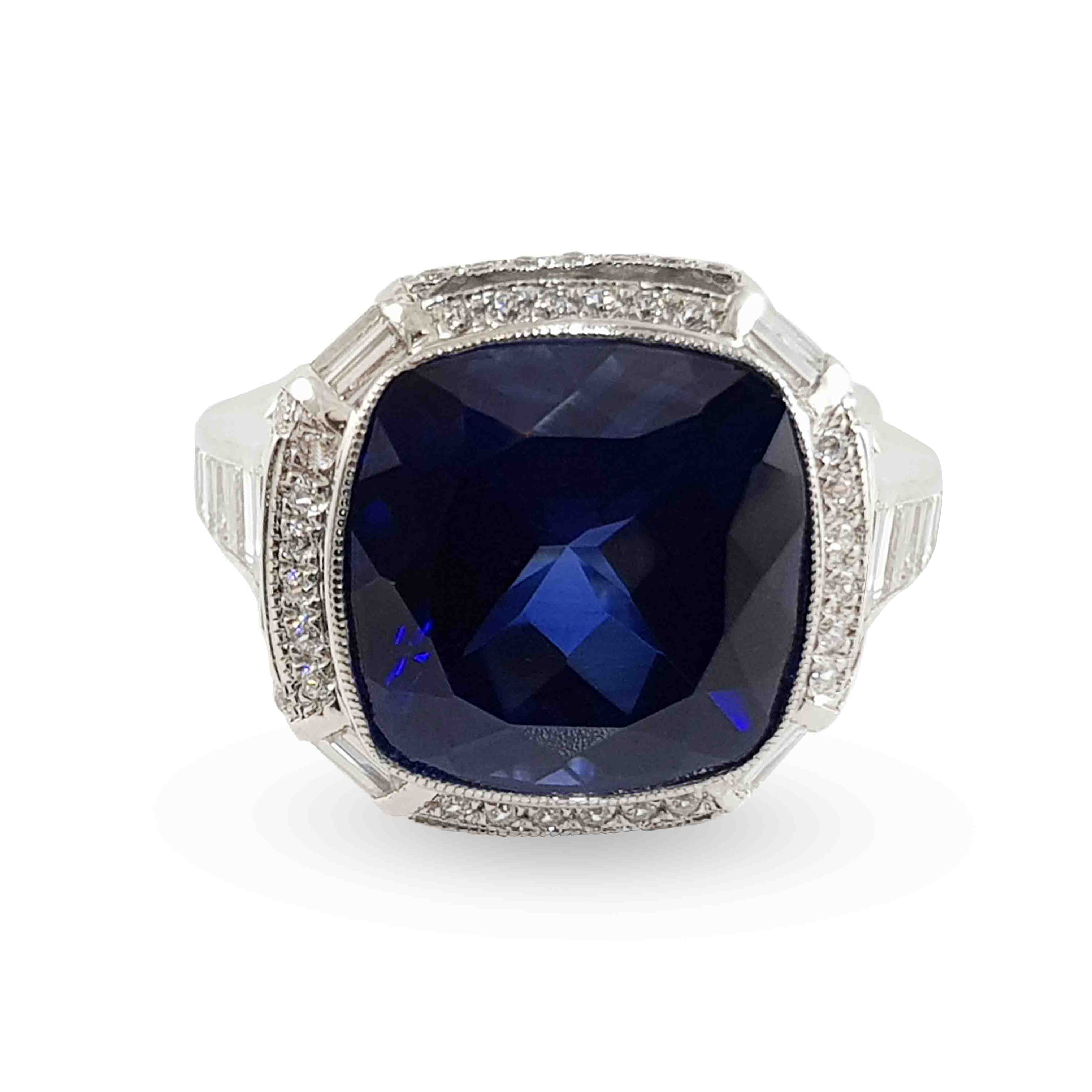 Sapphire & Signature Adastra CZ Halo Ring