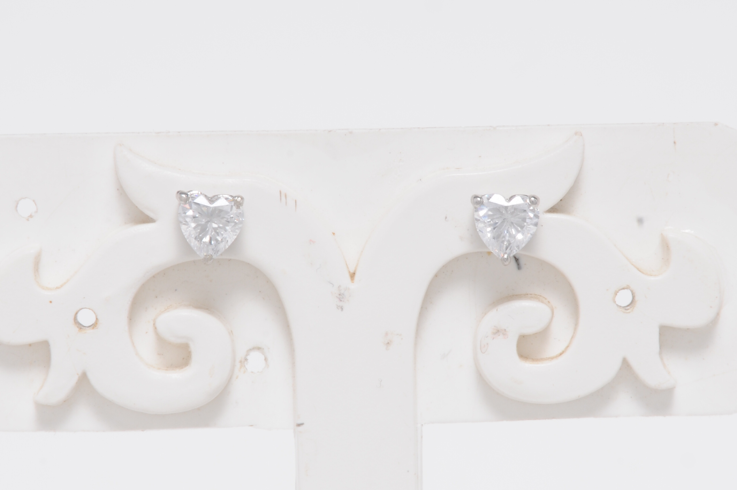 Heart-Shaped Signature Adastra CZ Stud Earrings