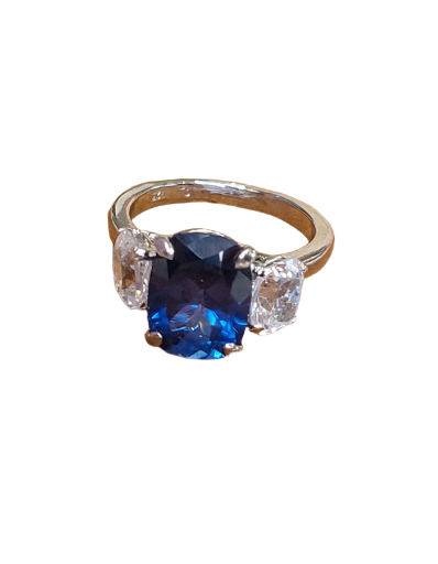 Sapphire and Signature Adastra CZ Ring