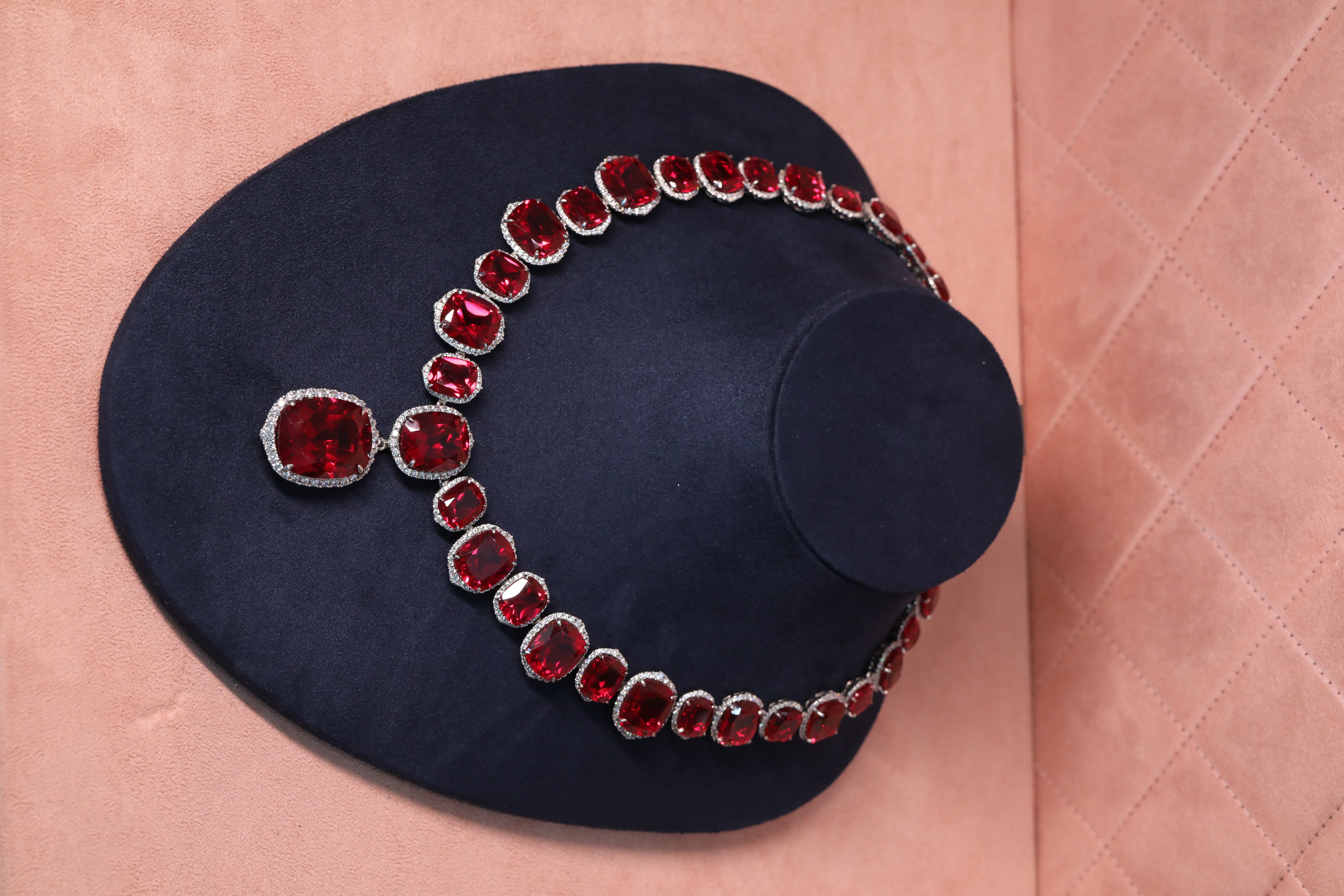 Ruby Gemstone Necklace Set